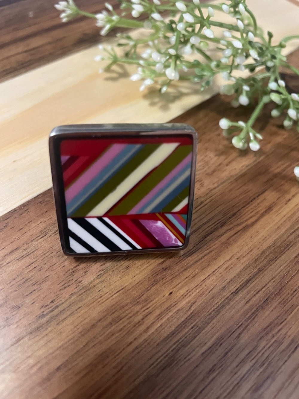 Multicolor Striped Decorative Accent Knob by